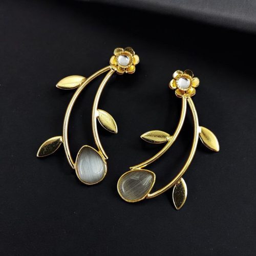 Handmade Gold Plated Contemporary Earrings | Best Light Weight Jewelry