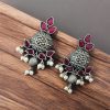Silver Replica Kalash Earrings | Best Oxidised Light Weight Stud Jewelry