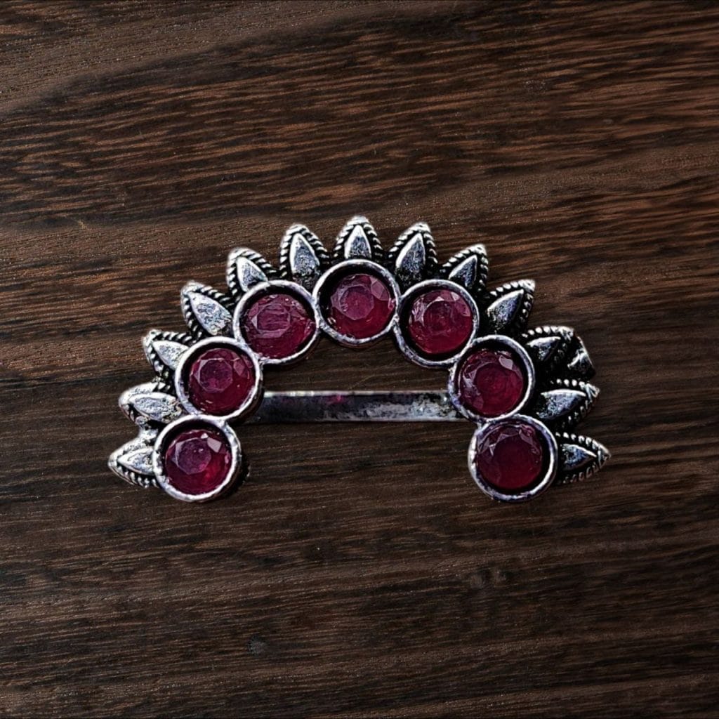 Bulk 666 Oxidized Marathi Nosepin / Nath For Girls | Best Maharashtrian Press Nose Jewelry - "Pink"