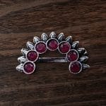 Oxidized Marathi Nosepin / Nath For Girls | Best Maharashtrian Press Nose Jewelry - "Pink"