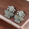 Silver Replica Kalash Stud | Unique Oxidized Earrings for Girls