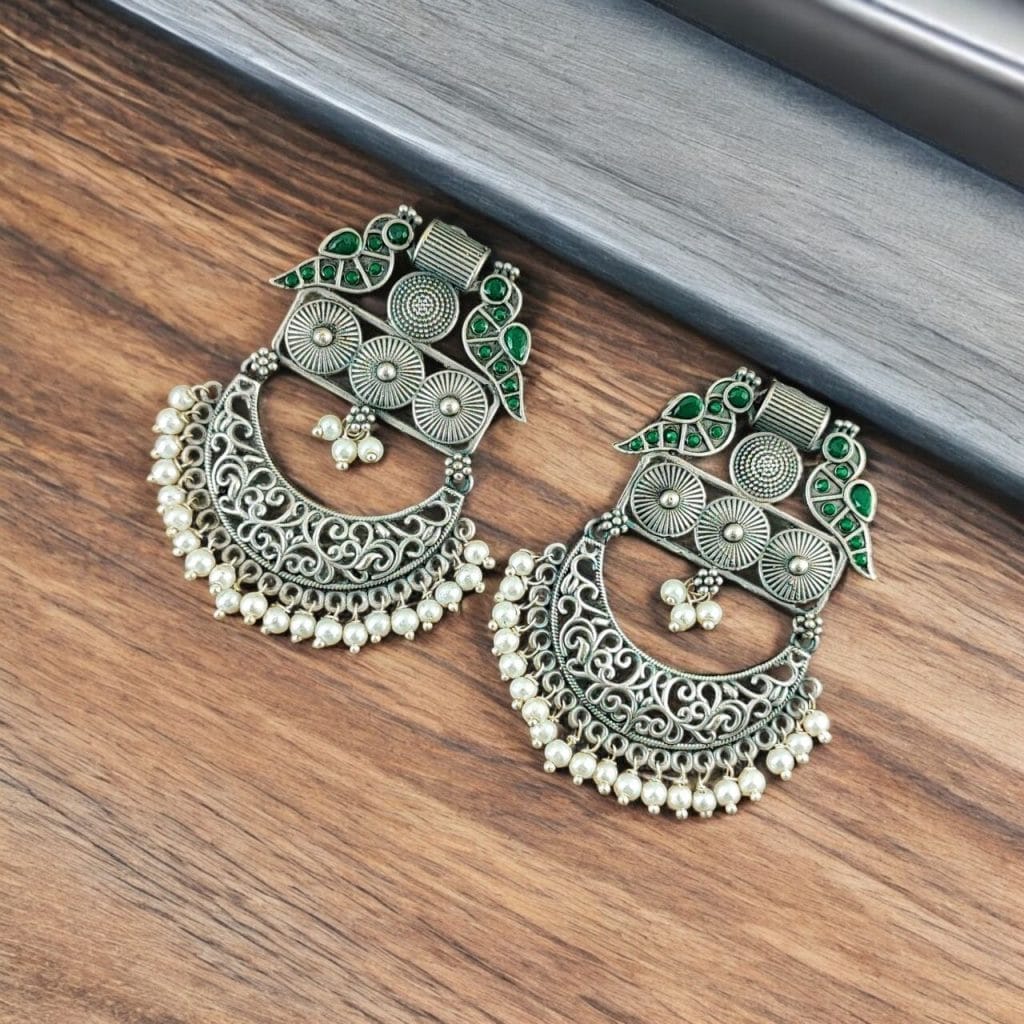 Bulk 650 Traditional Bird Style Earrings | Buy Stone Work Dangler Stud Jewelry - "Green"