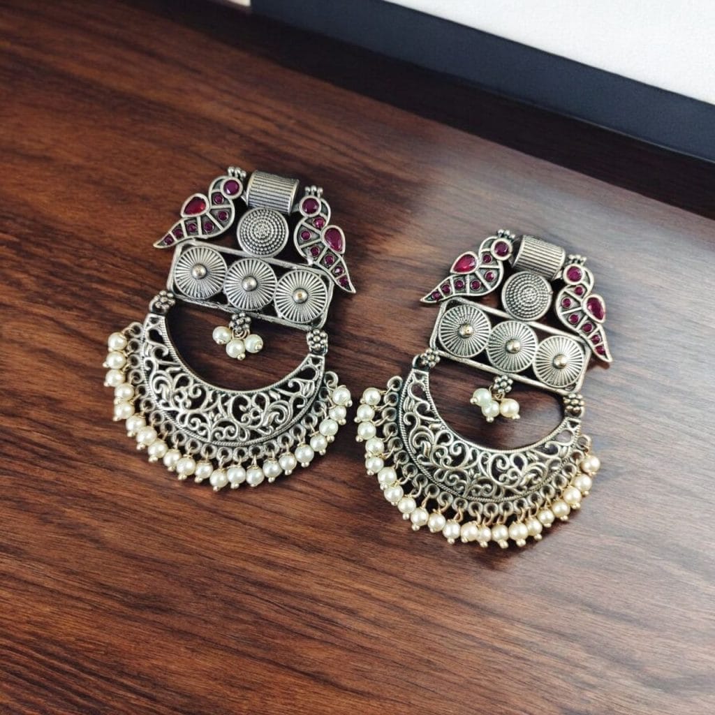 Bulk 648 Traditional Bird Style Earrings | Buy Stone Work Dangler Stud Jewelry - "Pink"