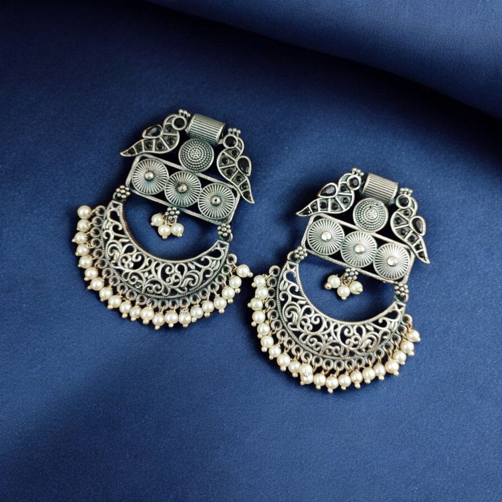 Bulk 644 Traditional Bird Style Earrings | Buy Stone Work Dangler Stud Jewelry - "Black"