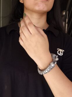Antique Peacock Bracelet | Oxidized Openable Bangles | Traditional Kada