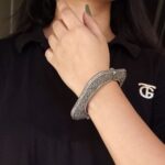 Ancient Look Floral Bracelet | Square Shape Kada / Bangle For Girls