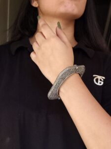 Ancient Look Floral Bracelet | Square Shape Kada / Bangle For Girls