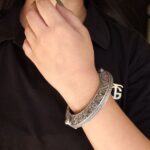 Traditional Floral Art Bracelet | Oxidized Openable Bangles | Best Kada Designs
