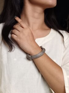 Bollywood Style Kada | Best Silver Touch Antique Bracelet / Bangles For Girls
