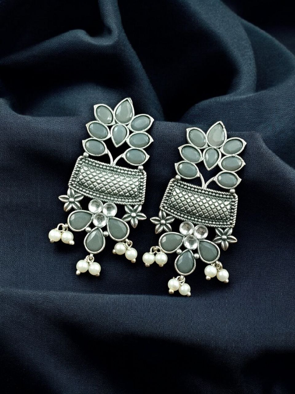 Silver Replica Earring | Antique Touch Oxidised Stud | Unique Silver Jewelry 12 Silver Replica Earring | Antique Touch Oxidised Stud | Unique Silver Jewelry - Image 13