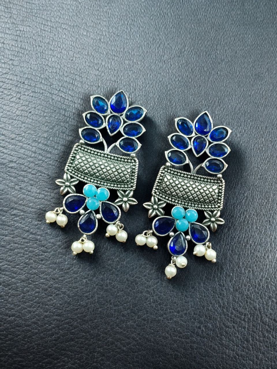 Silver Replica Earring | Antique Touch Oxidised Stud | Unique Silver Jewelry 10 Silver Replica Earring | Antique Touch Oxidised Stud | Unique Silver Jewelry - Image 11