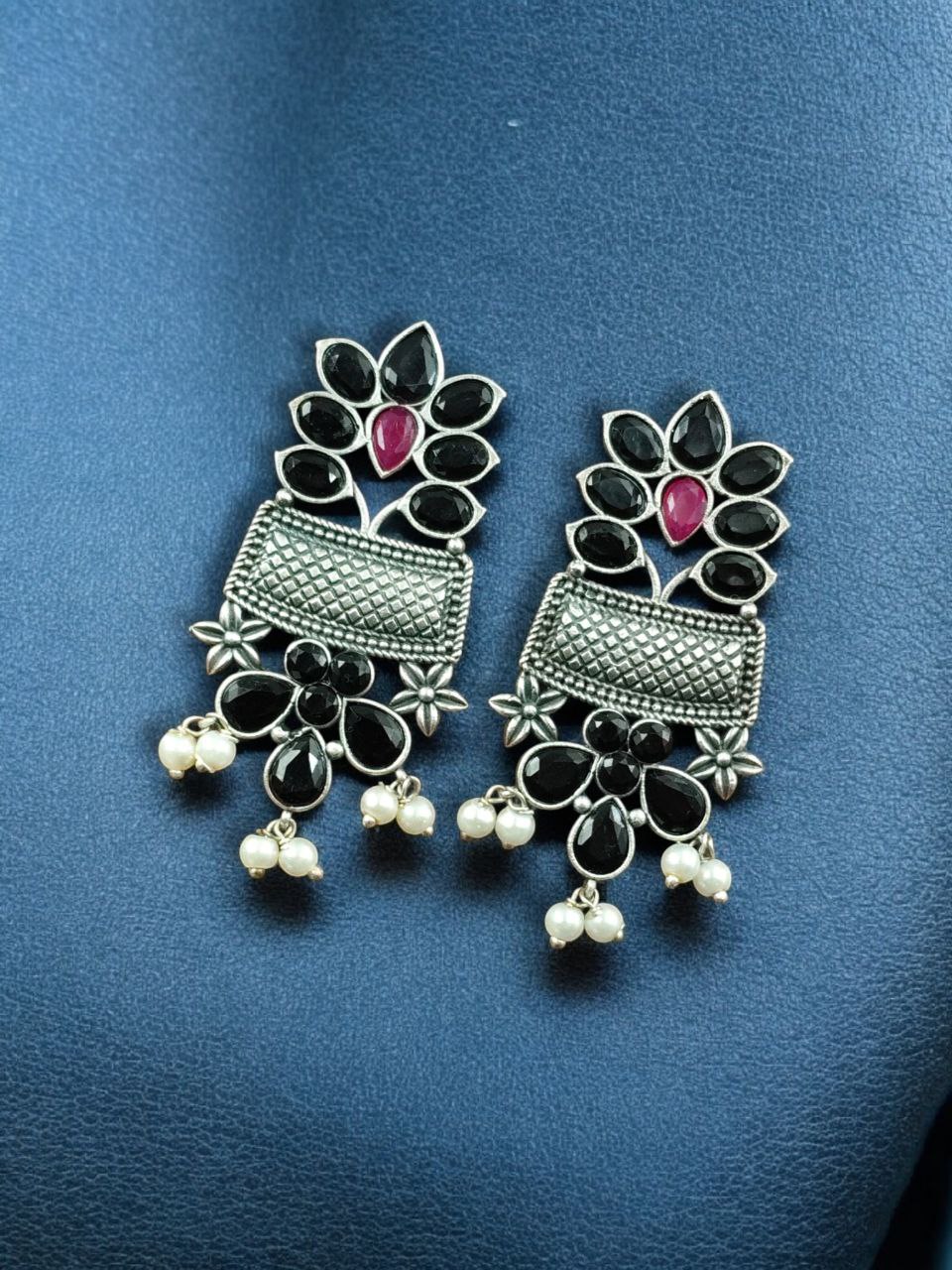 Silver Replica Earring | Antique Touch Oxidised Stud | Unique Silver Jewelry 9 Silver Replica Earring | Antique Touch Oxidised Stud | Unique Silver Jewelry - Image 10