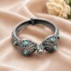 Antique Silver Bracelet | Oxidized Kada with Stone Work | Best Openable Bangle 17 Antique Silver Bracelet | Oxidized Kada with Stone Work | Best Openable Bangle
