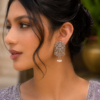 Silver Plated German Silver Peacock Stud | Best Light Weight Stud jewelry