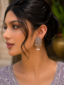 Silver Plated German Silver Peacock Stud | Best Light Weight Stud jewelry