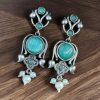 Light Weight Oxidized Silver Replica Stud Earrings | Silver Look Like Premium Jewelry
