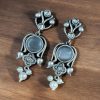 Light Weight Oxidized Silver Replica Stud Earrings | Silver Look Like Premium Jewelry