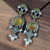 Light Weight Oxidized Silver Replica Stud Earrings | Silver Look Like Premium Jewelry