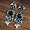 Light Weight Oxidized Silver Replica Stud Earrings | Silver Look Like Premium Jewelry