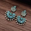 Oxidised Peacock Stud Stone Earrings | Best Dangler Silver Look a Like Jewelry