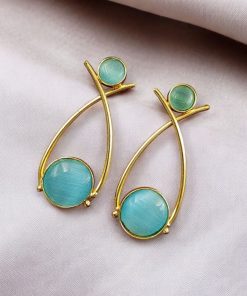 Indian Contemporary Earrings | Affordable Gold-Plated Partywear Earring For Girls