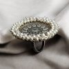 Oxidised Handmade Rings | Best Antique Pearl Beads Silver Replica Adjustable Ring
