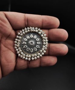 Oxidised Handmade Rings | Best Antique Pearl Beads Silver Replica Adjustable Ring