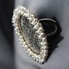 Antique Silver Polish Rings With Pearl Beads | Unique Handmade Adjustable Rings