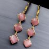 Gold-Plated Monalisa Stone Earrings | Premium Quality Best Stone Dangler Jewelry