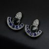 Silver Replica Stone Earrings | Antique Oxidized Stud Jewelry For Girls