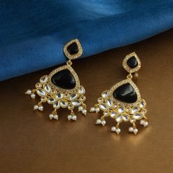 Indian Style Gold-Plated Earrings | Monalisa & AD Stone Contemporary Jewelry