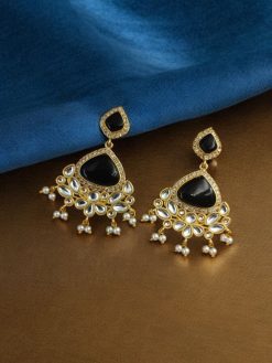 Indian Style Gold-Plated Earrings | Monalisa & AD Stone Contemporary Jewelry