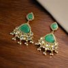 Indian Style Gold-Plated Earrings | Monalisa & AD Stone Contemporary Jewelry