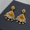 Indian Style Gold-Plated Earrings | Monalisa & AD Stone Contemporary Jewelry