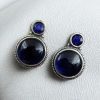 Silver Replica Stud Earrings | Monalisa Stone Studs | Antique Daily-wear Jewelry