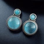 Silver Replica Stud Earrings | Monalisa Stone Studs | Antique Daily-wear Jewelry