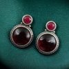 Silver Replica Stud Earrings | Monalisa Stone Studs | Antique Daily-wear Jewelry