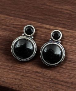 Silver Replica Stud Earrings | Monalisa Stone Studs | Antique Daily-wear Jewelry