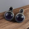 Silver Replica Stud Earrings | Monalisa Stone Studs | Antique Daily-wear Jewelry