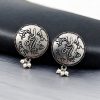 Oxidised Maa Earrings | Best German Silver Statement Studs For Girls