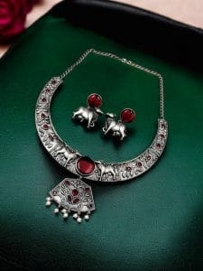 Silver Replica Hasli Necklace | Best Premium Designer Oxidized Nandi Style Jewelry