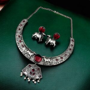Silver Replica Hasli Necklace | Best Premium Designer Oxidized Nandi Style Jewelry