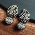 Silver Replica Daily Wear Studs | Unique Ancient Oxidized Look Earrings For Girls