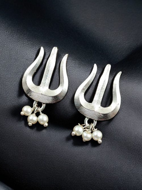 Oxidized German Silver Trishul Stud Earrings for Girls | Perfect Daily-Wear Jewellery