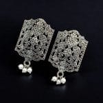 Silver Plated German Silver Peacock Stud | Best Light Weight Stud jewelry