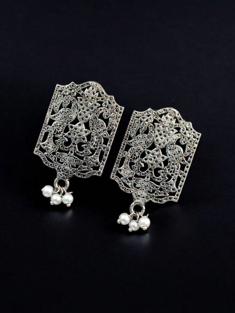 Bulk 482 Silver Plated German Silver Peacock Stud | Best Light Weight Stud jewelry