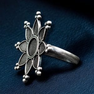 Traditional Oxidized Rings | Unique Designer Silver Replica Adjustable Ring