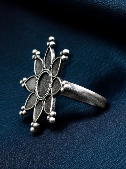Traditional Oxidized Rings | Unique Designer Silver Replica Adjustable Ring