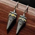 Antique Look Earrings | Unique Silver Replica Jewelry | Oxidized Hook Earring For Girls