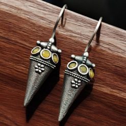 Antique Look Earrings | Silver Replica Jewelry | Oxidized Hook Earring For Girls